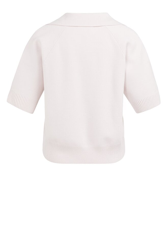 Yaya knitted short sleeve sweater ecru