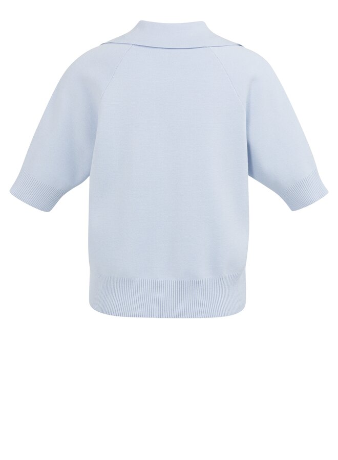 Yaya knitted short sleeve sweater blue