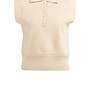 Yaya sleeveless sweater with collar beige