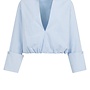 Yaya balloon blouse v-neck blue