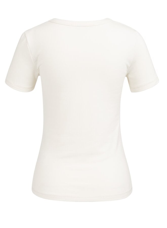 Yaya t-shirt with round neck off white