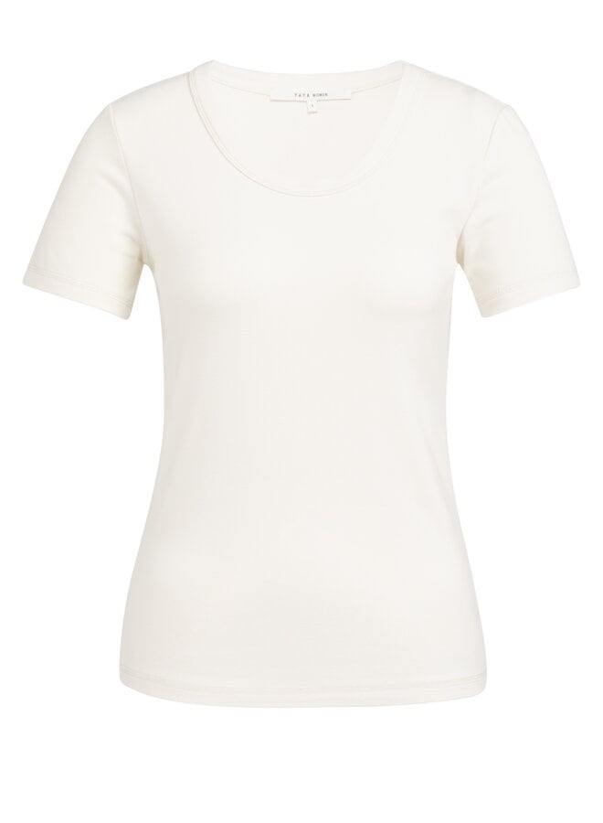 Yaya t-shirt with round neck off white