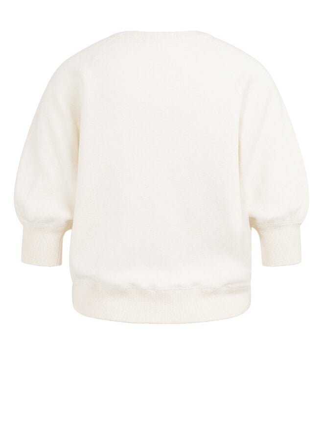 Yaya sweater with tonal artwork ecru