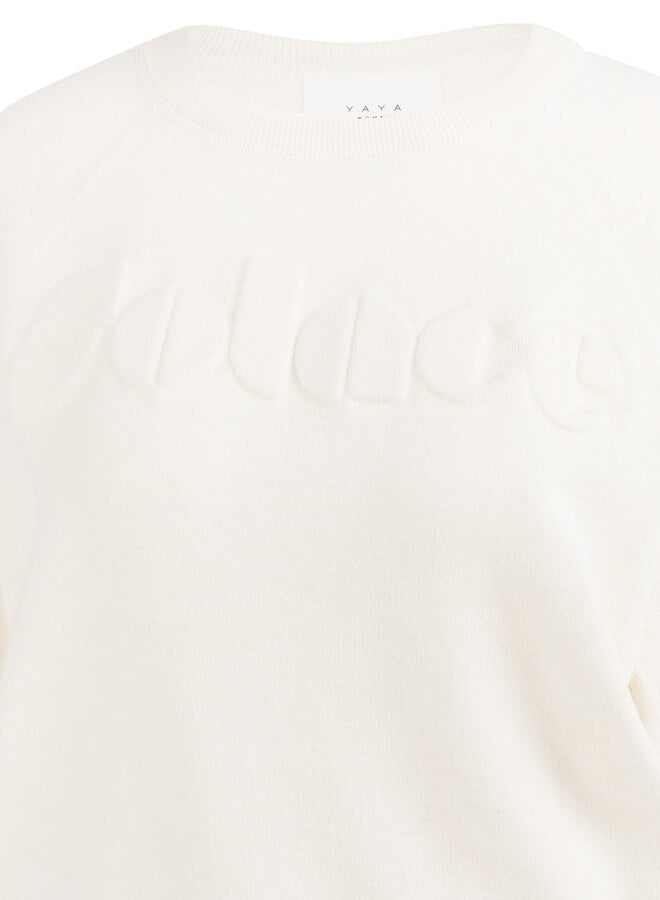 Yaya sweater with tonal artwork ecru