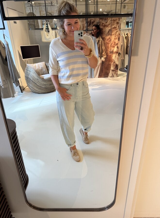 Yaya sweater with blue stripes