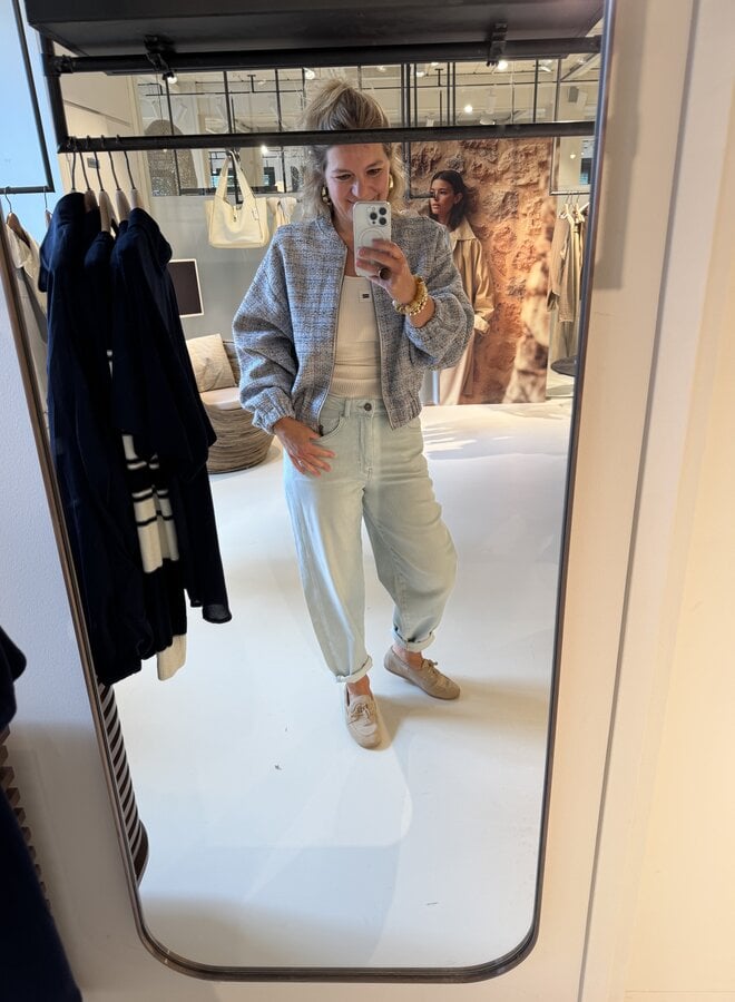 Yaya short boucle jacket blue