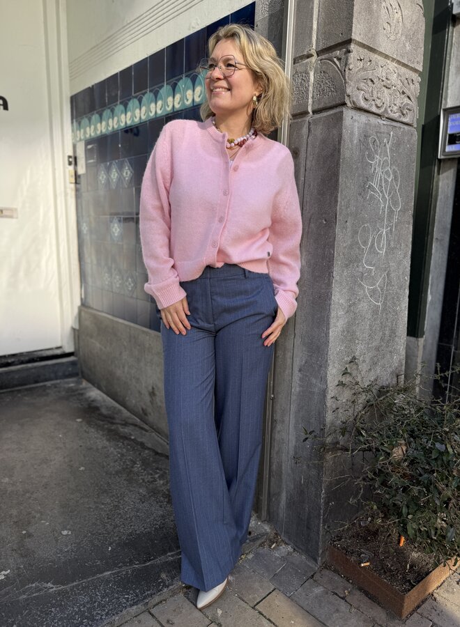 Dante6 alain pinstripe smart pants steel blue