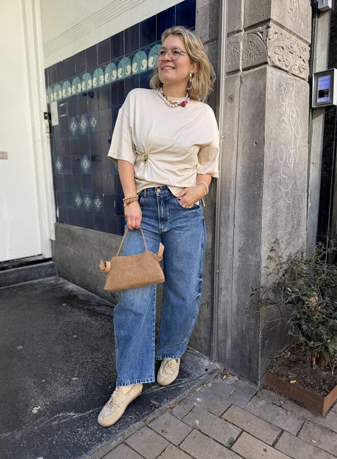 Second F. enora brooch tee soft beige