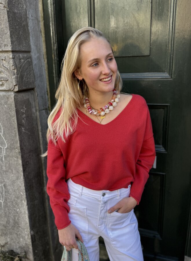 Penn&Ink S26B396 jumper cardinal