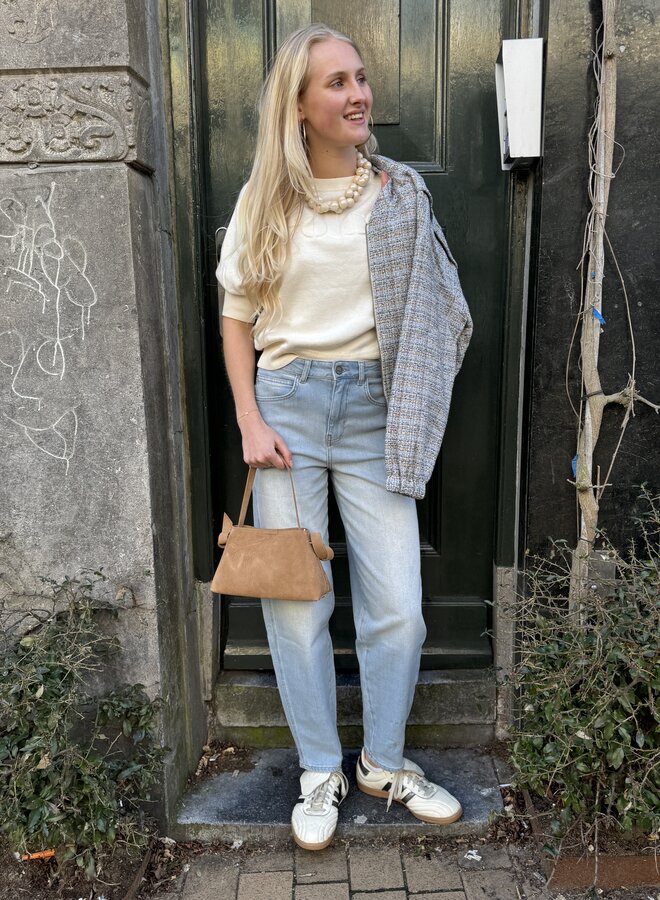 Yaya short boucle jacket blue