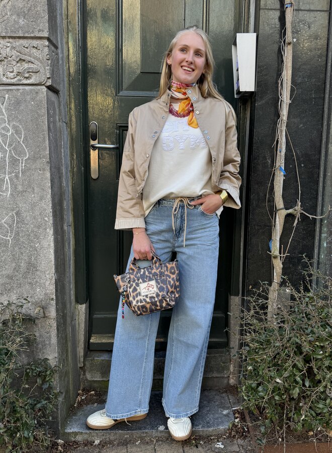 Penn&Ink S26F1835 sweater print ecru/white