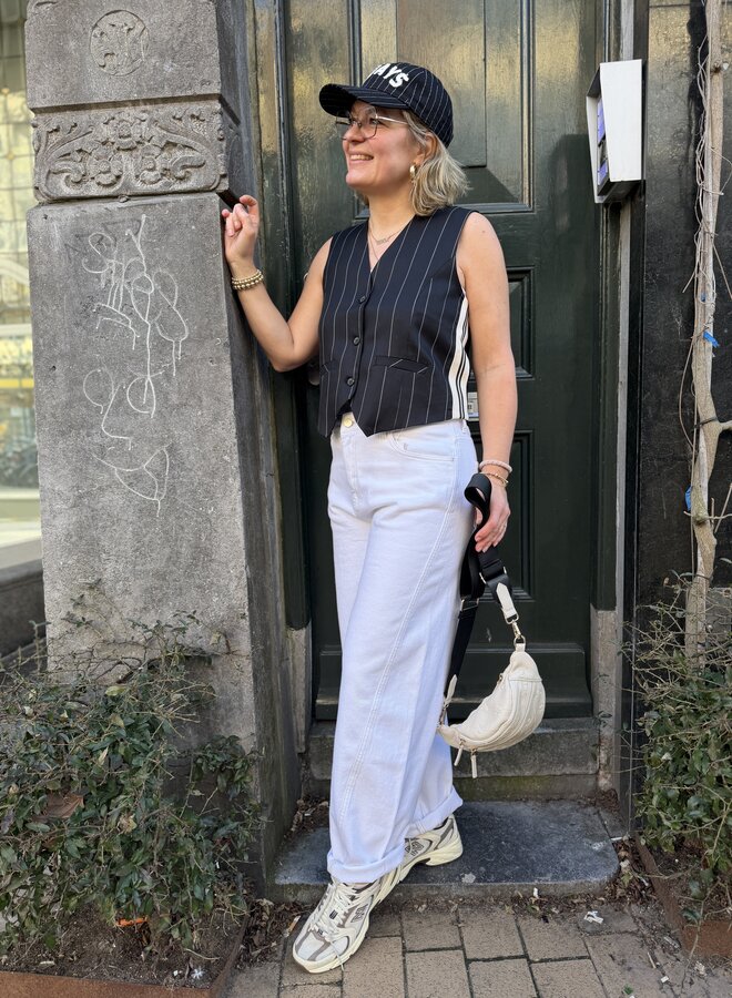 10DAYS gilet pinstripe black