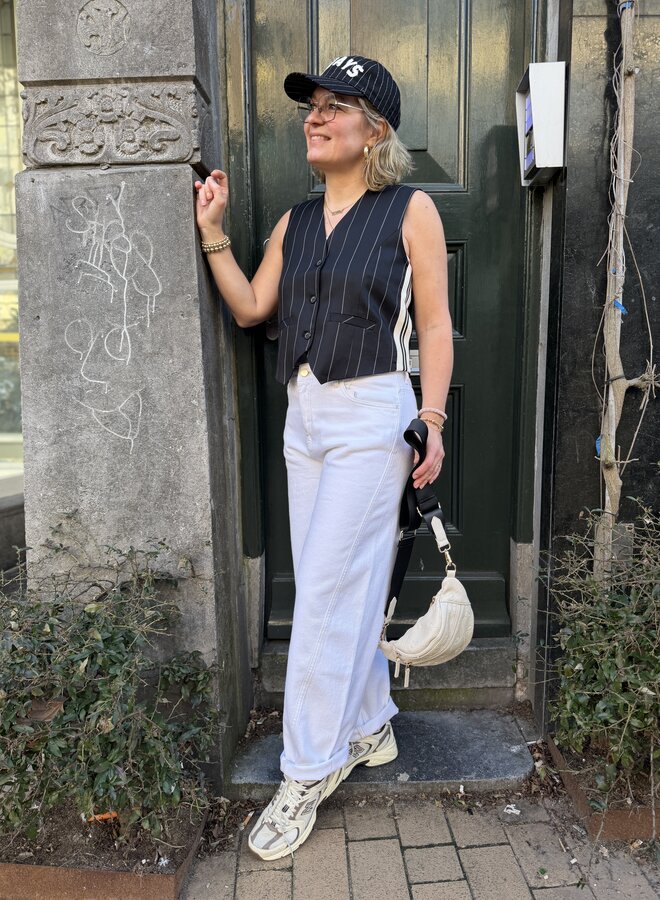 10DAYS gilet pinstripe black