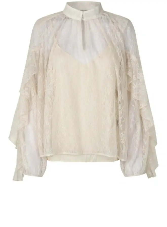 Second F. sybell lace blouse soft beige