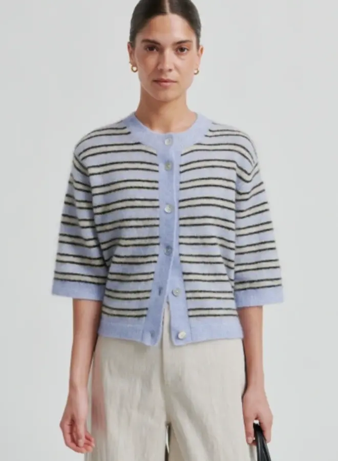 Second F. stellar knit cardigan halogen blue