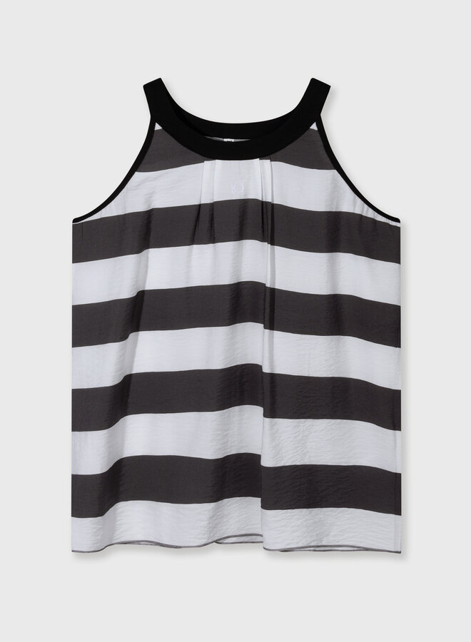 10DAYS halter top stripes white/brownish