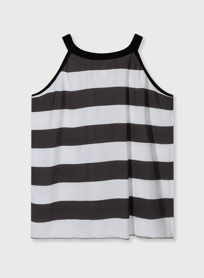10DAYS halter top stripes white/brownish