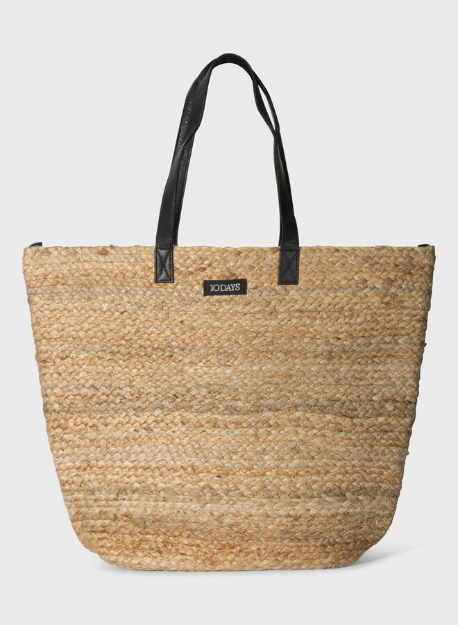 10DAYS jute beach bag white