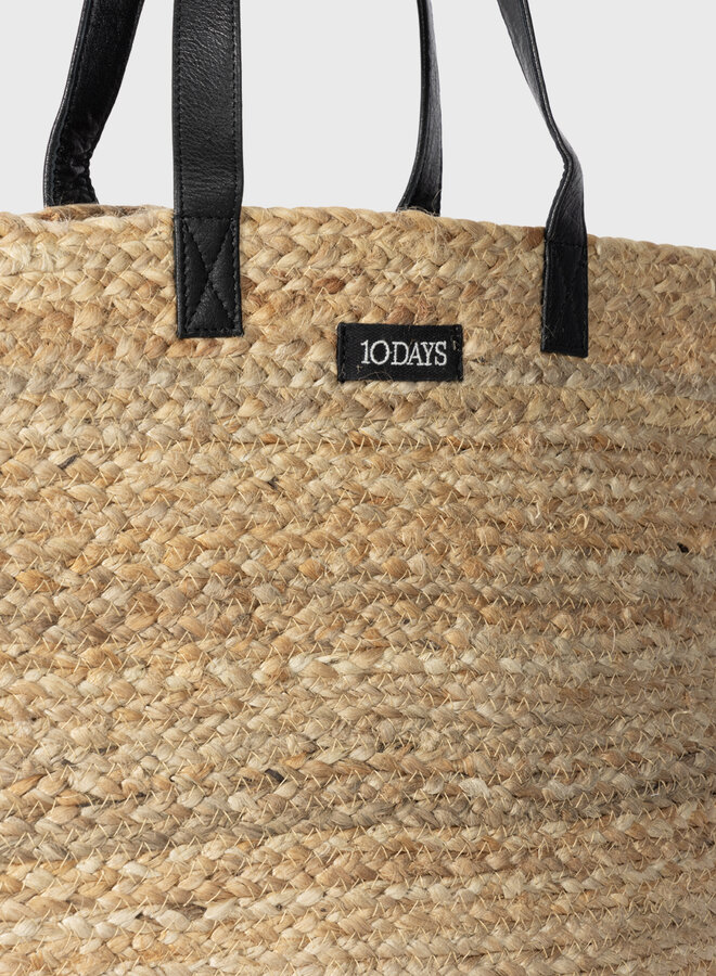 10DAYS jute beach bag white