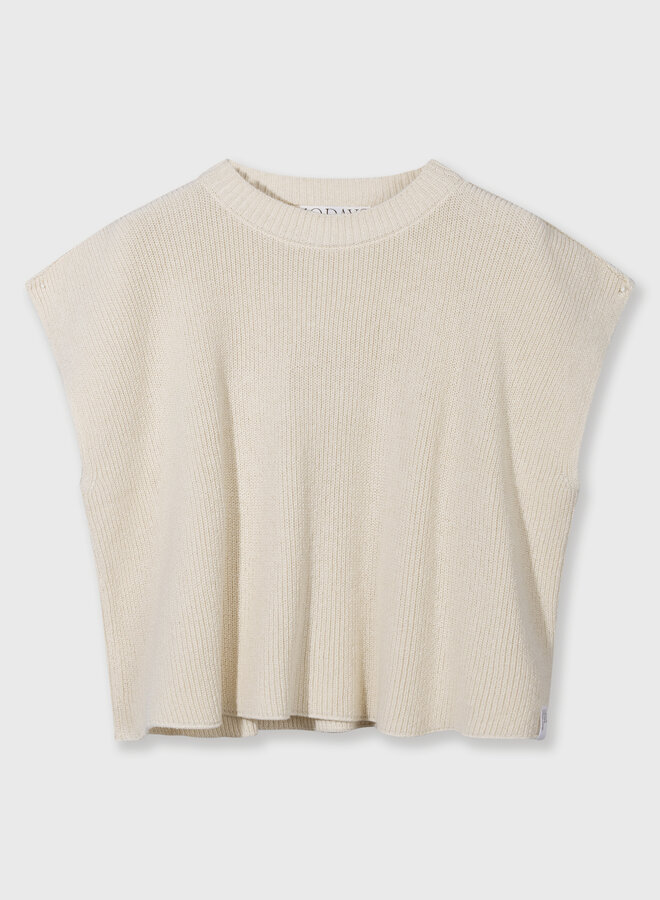 10DAYS cotton knit top soft vanilia