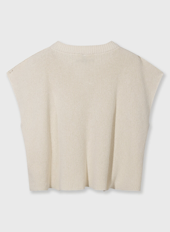 10DAYS cotton knit top soft vanilia