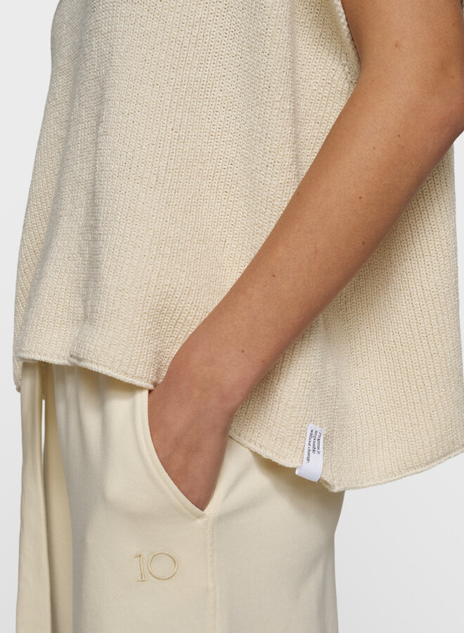 10DAYS cotton knit top soft vanilia