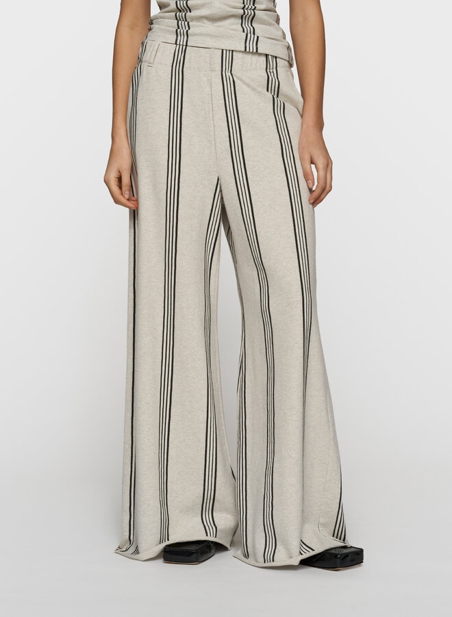 10DAYS wide leg jogger stripes soft white
