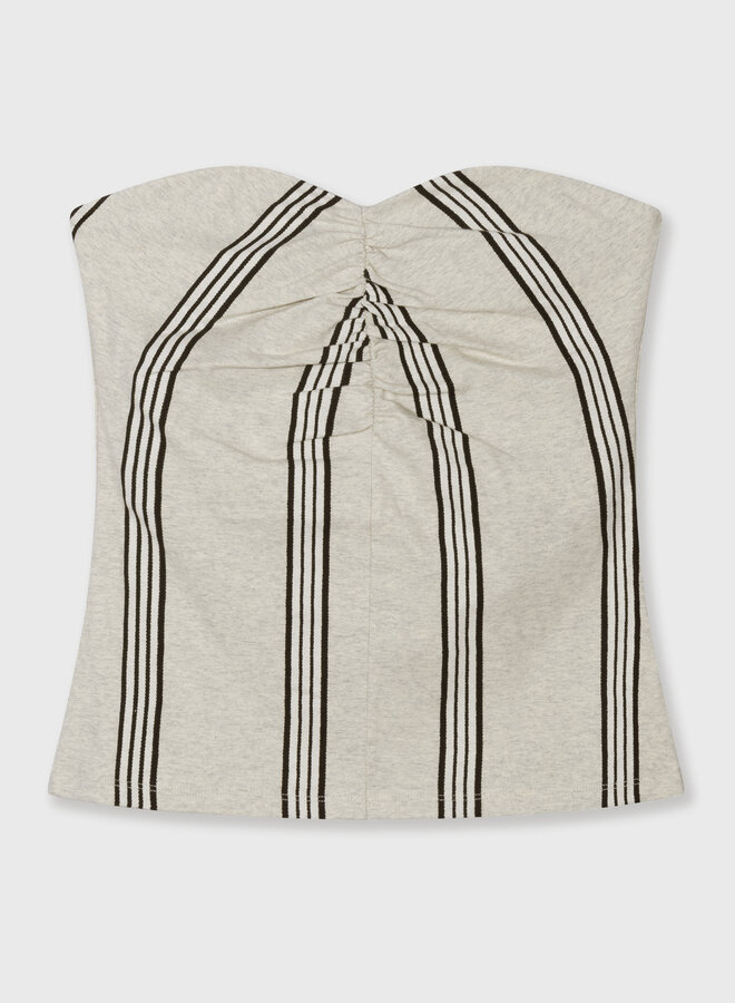 10days strapless top stripes soft white