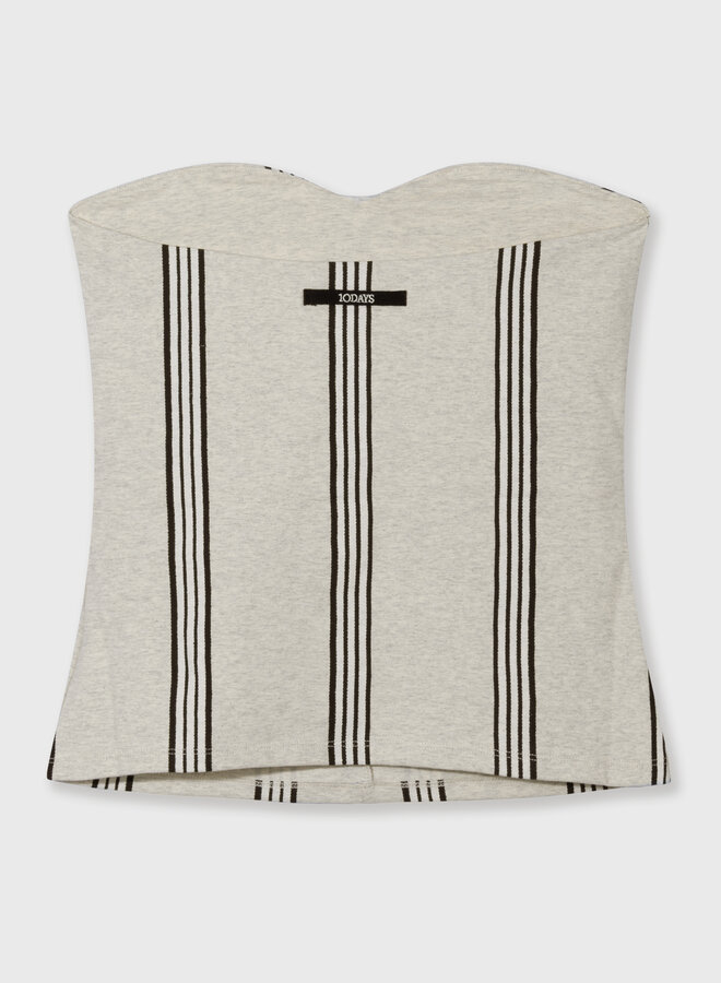 10days strapless top stripes soft white