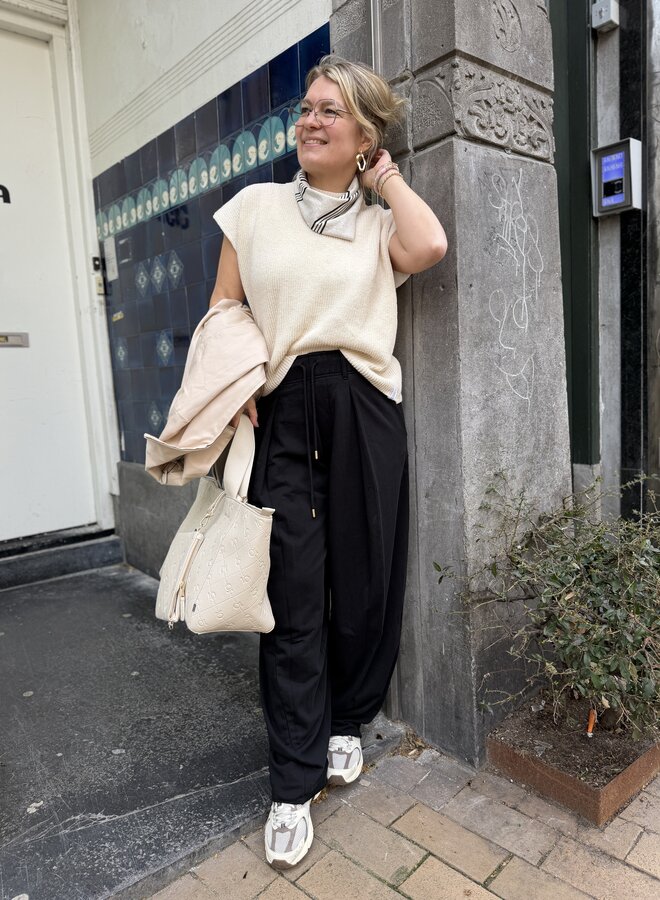 10DAYS cotton knit top soft vanilia