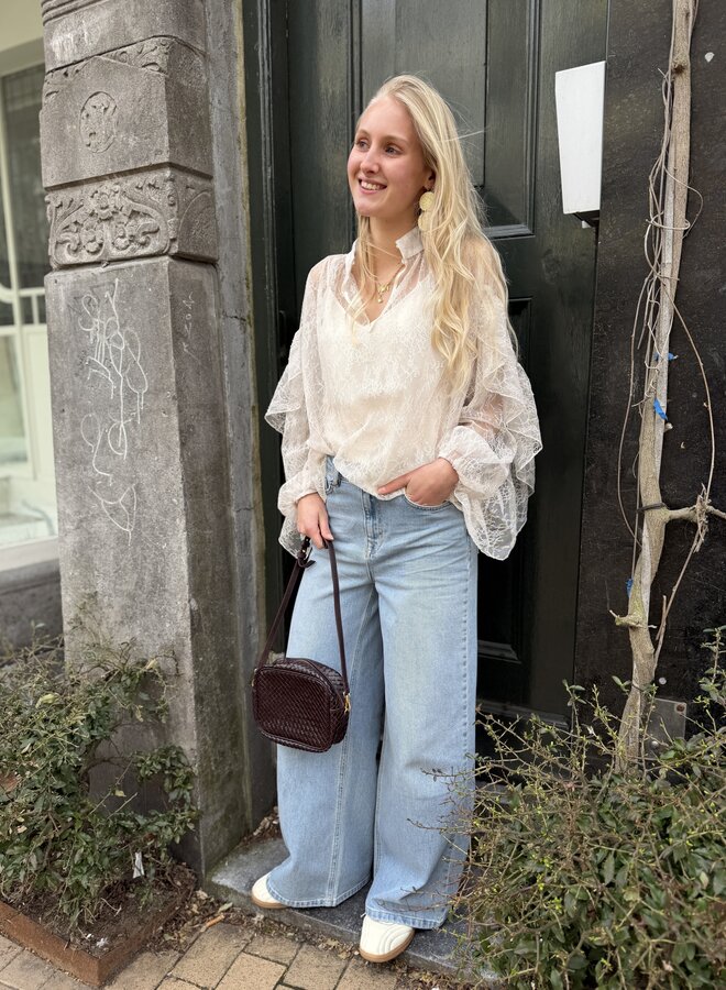 Second F. sybell lace blouse soft beige