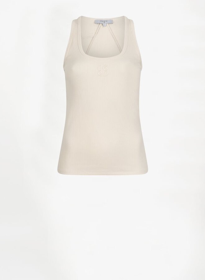 Dante6 zora scoopneck logo tanktop oatmeal cream