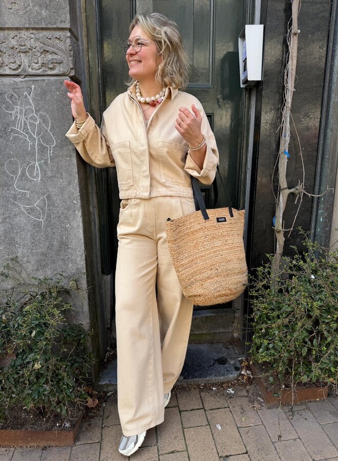 10DAYS jute beach bag white