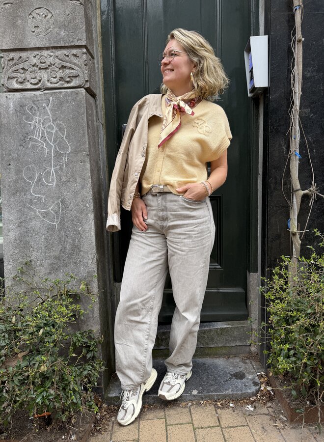 Dante6 zyra short sleeve cardigan butter yellow