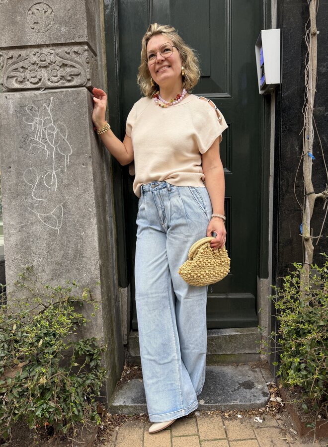 Dante6 seatlle beaded sweater butter cream