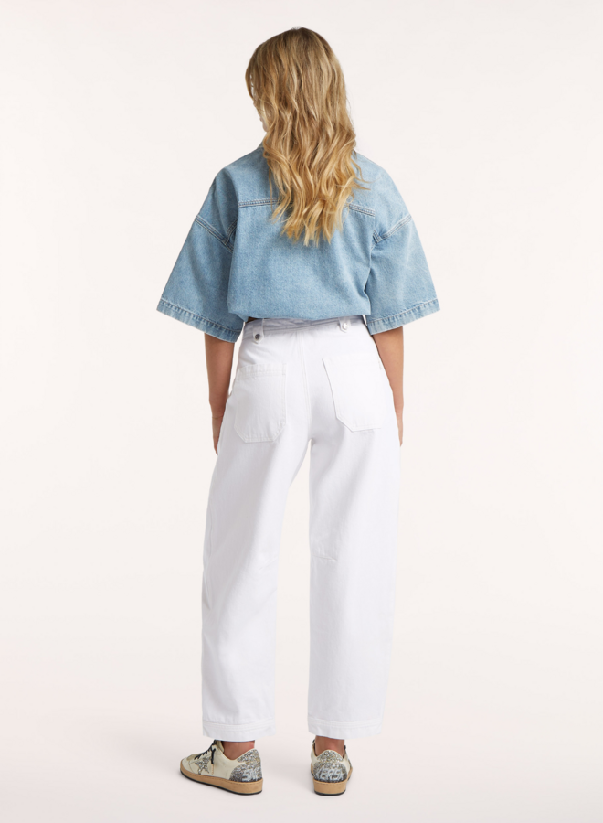 Circle loren jeans white