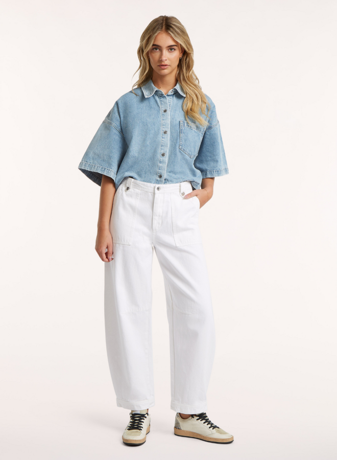 Circle loren jeans white