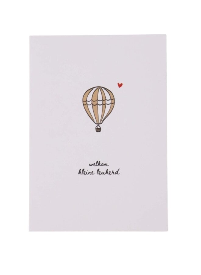 Zusss wenskaart welkom kleine leukerd wit/oker