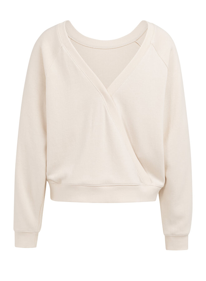 Yaya sweatshirt with wrap detail beige