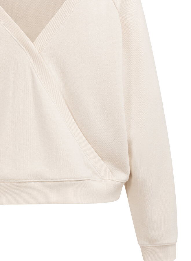 Yaya sweatshirt with wrap detail beige