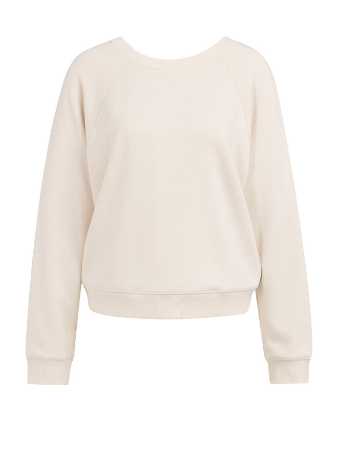Yaya sweatshirt with wrap detail beige