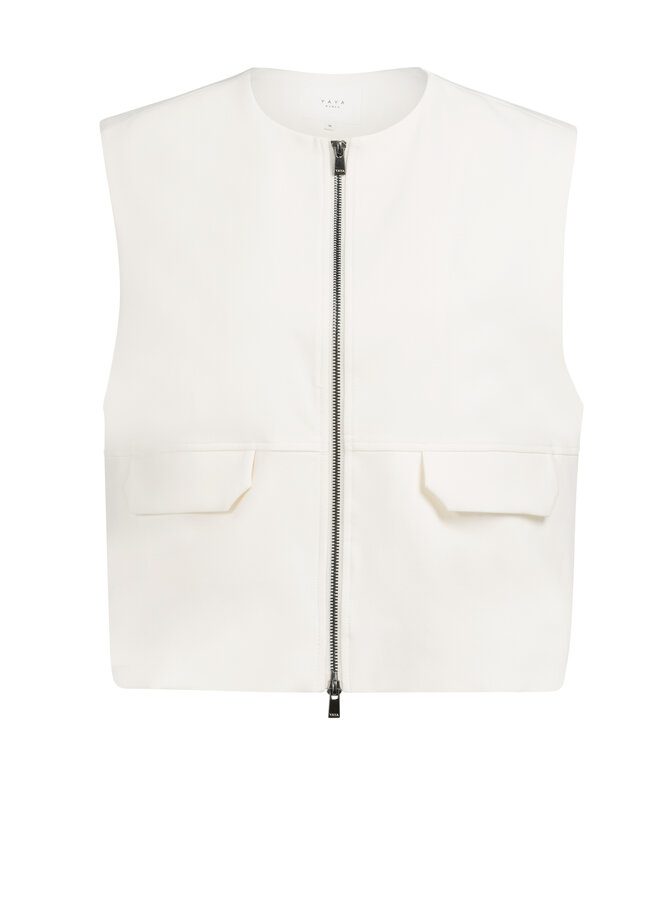 Yaya jersey blouse with darts white