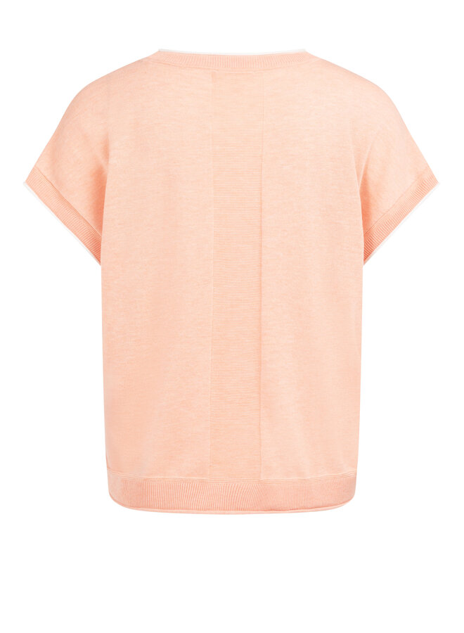 Yaya knitted sweater peach rolled edges