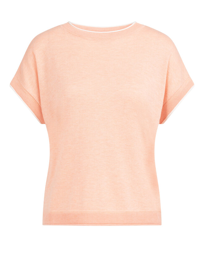 Yaya knitted sweater peach rolled edges