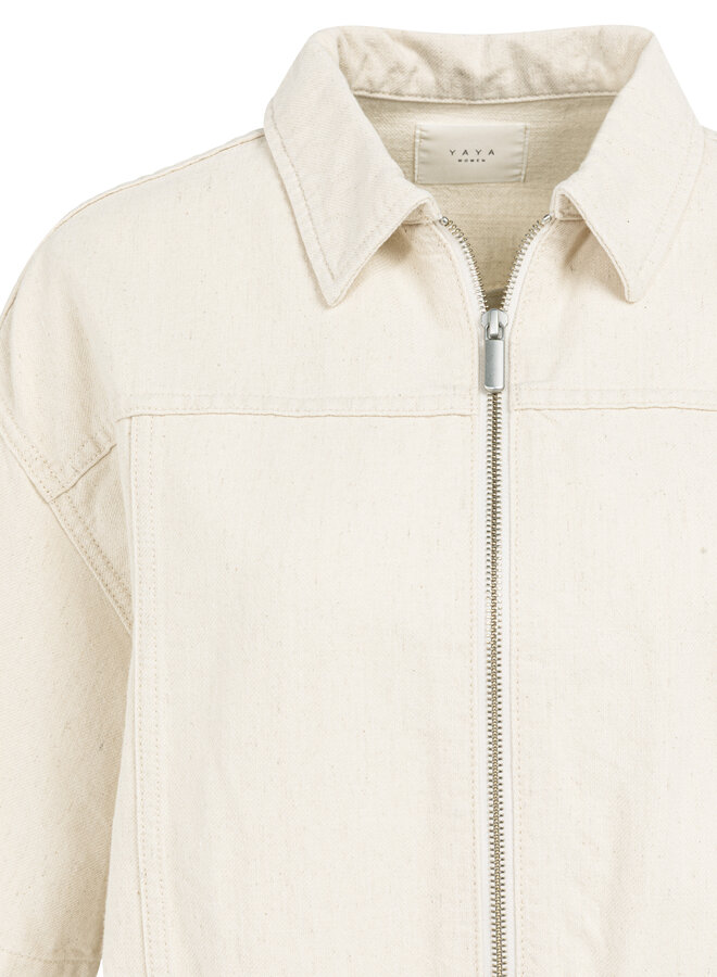 Yaya denim look jacket creme
