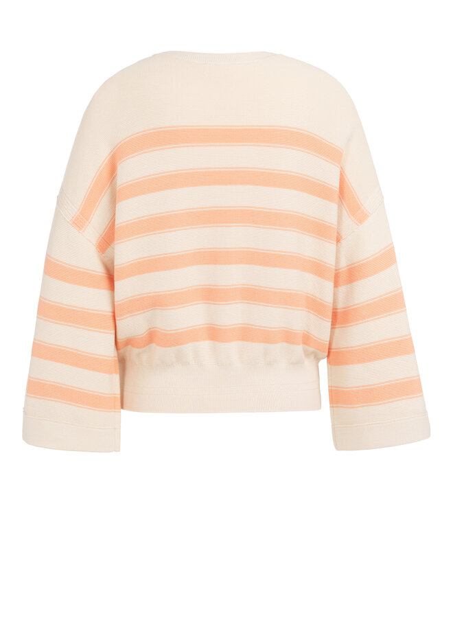 Yaya textured sweater stripes peach
