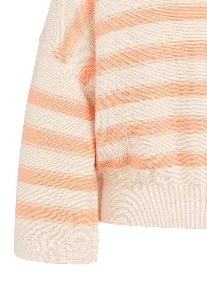 Yaya textured sweater stripes peach