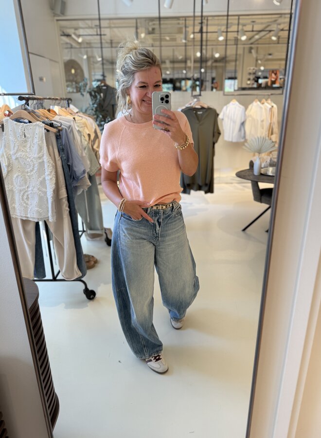 Yaya sleeveless sweater stitch details peach