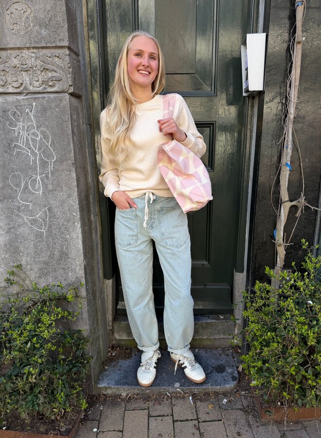 Yaya sweatshirt with wrap detail beige