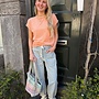 Yaya knitted sweater peach rolled edges